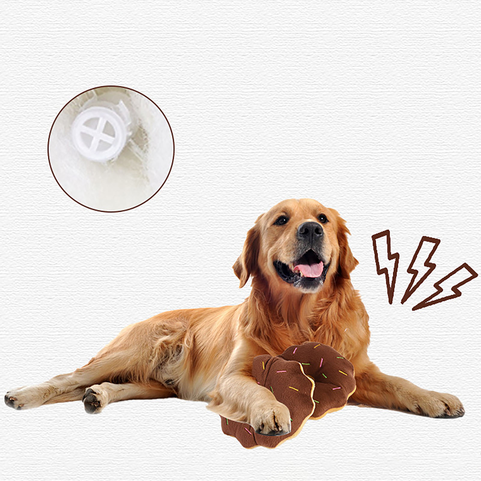 Dog Donut Toys Bite Resistant Teeth Grinding Relieve Boredom Cartoon Cute Squeaky Plush Dog Toy For Pet Supplies