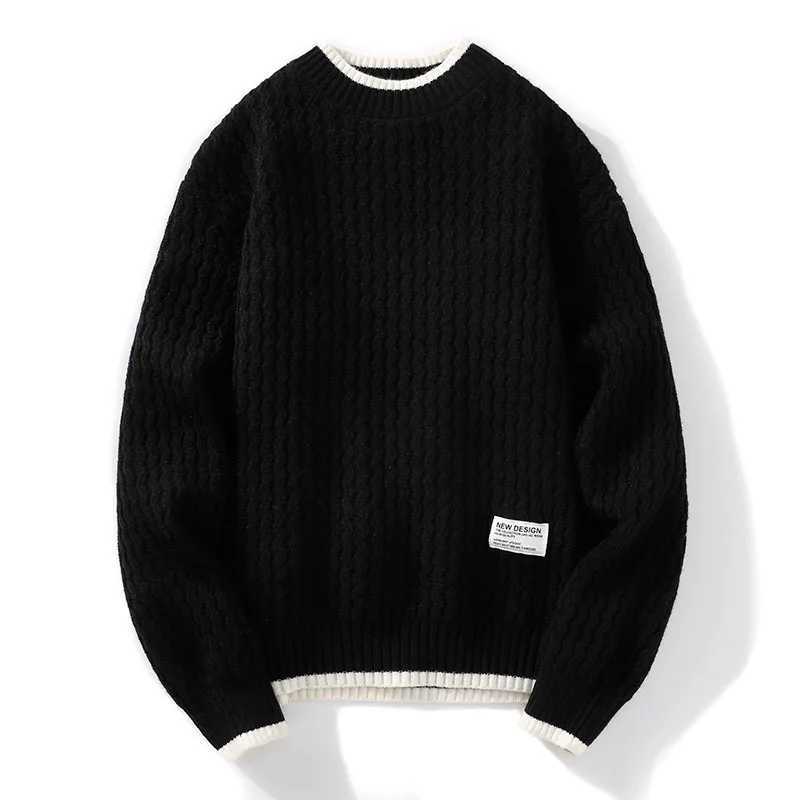 Autumn Mens Clothing Pullovers Sweater For Men Mens Sweat-shirt Fashion Knit Casual Hombre Warm Solid Spring Male Streetwear M240914