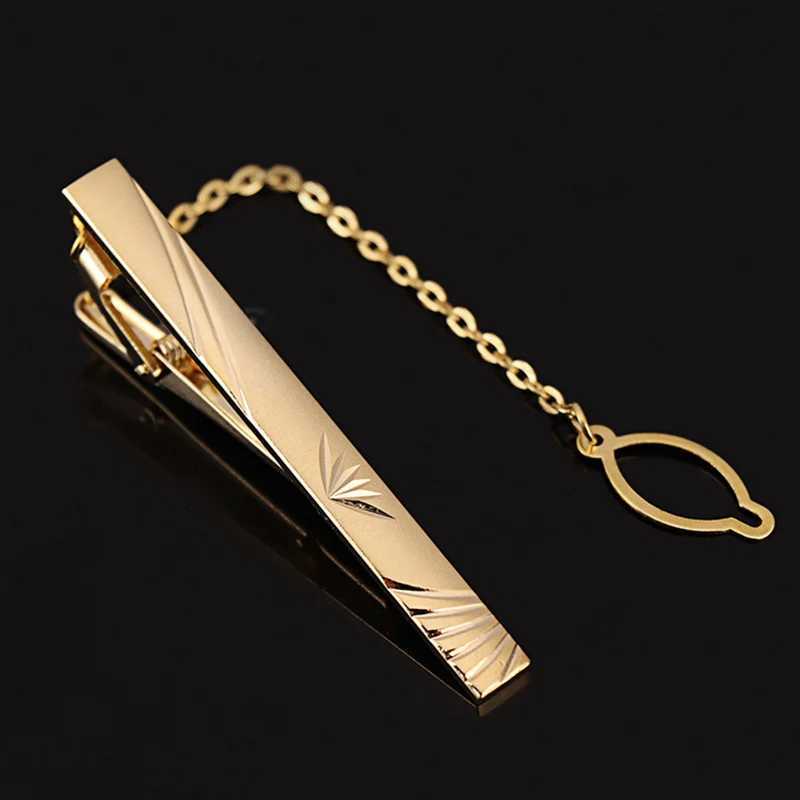 Tie Clip For Men Metal Gold Vintage Chain Luxury Business Ties Bar Pin Clip For Necktie Man Shirt Accessories Party Wedding GiftX240914