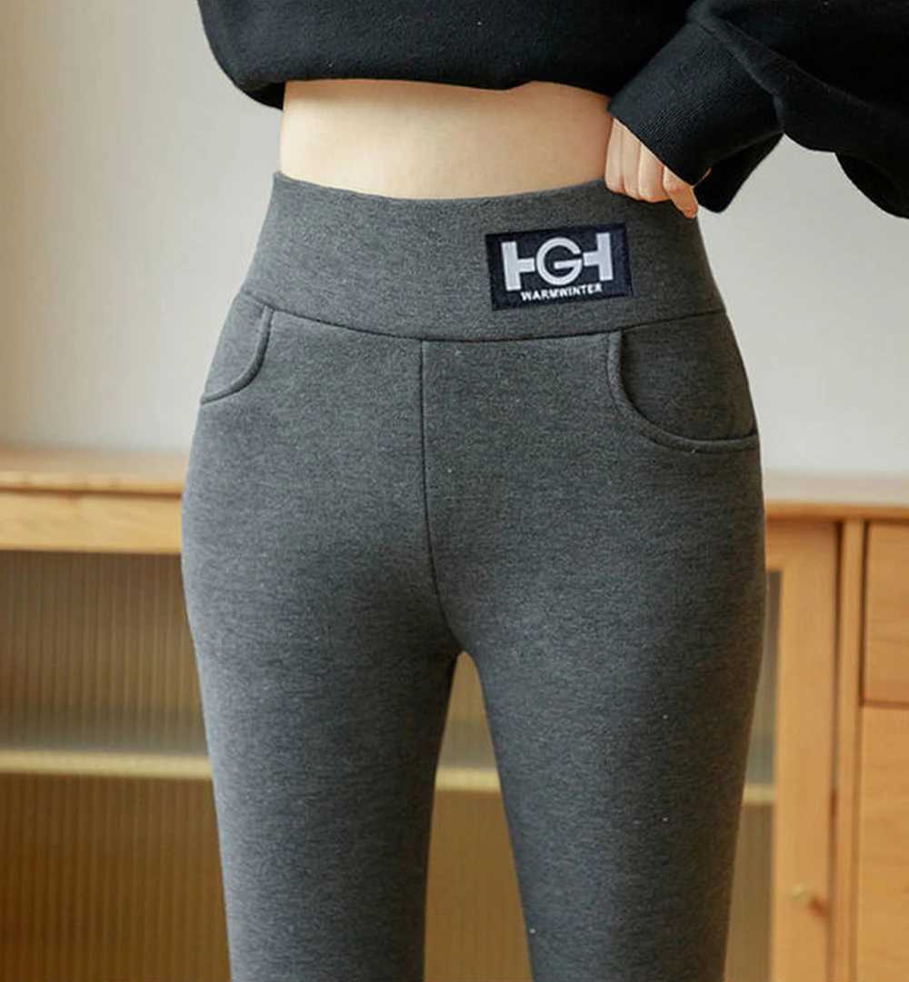 Winter Sherpa Fleece Lined Leggings for WomenHigh Waist Stretchy Thick Cashmere Leggings Plush WarmX240914