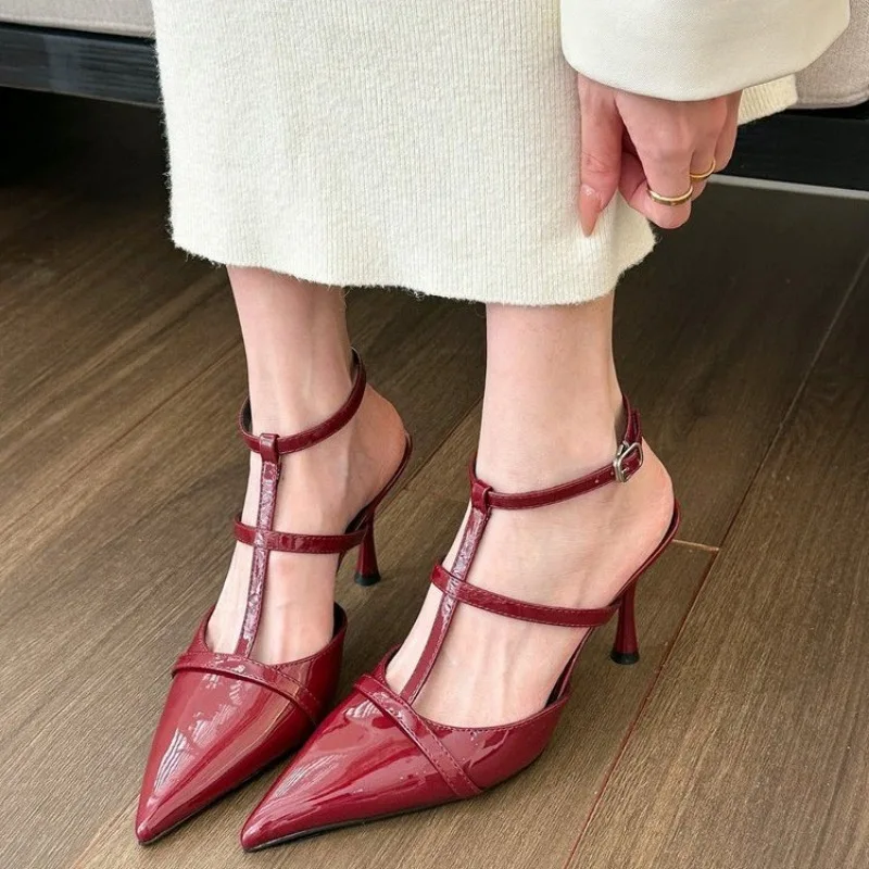 2024 High Quality Women's Shoes Slingbacks Women's High Heels Fashion Solid Party Pumps Women Sexy Pointed Toe High Heelszapatos