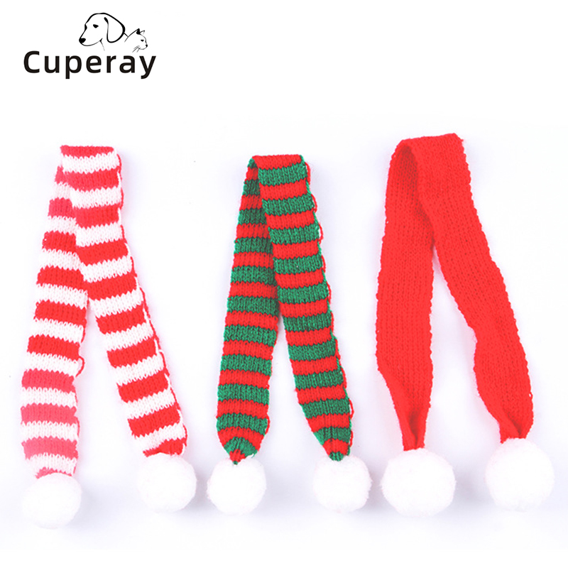 Pet Christmas Scarf,hamster Bird Scarf,chinchilla Christmas Scarf,woolen Ornaments with Round Fur Ball,small Pet Funny Headdress