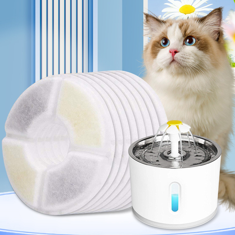 Replacement Activated Carbon Filter For Cat Water Drinking Fountain Replaced Filters Flower For Pet Dog Round Fountain Dispenser