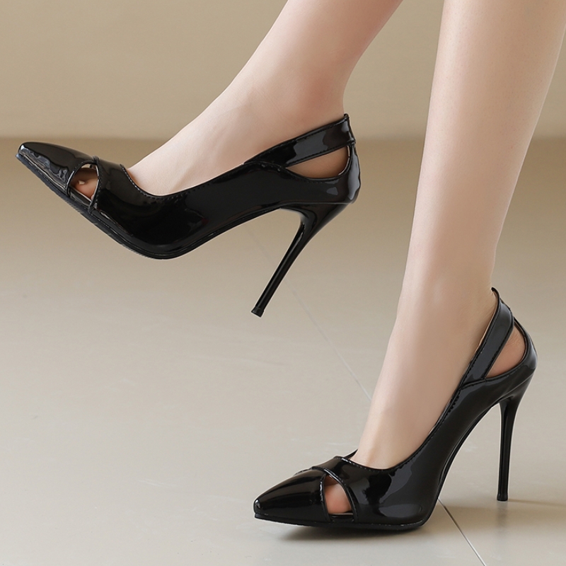 2025 new High Elegant Heels Pumps Sexy Point toe Yellow Pink Black Nude Women's Heeled Party Office Wedding Shoes Large Size 48 7fcf