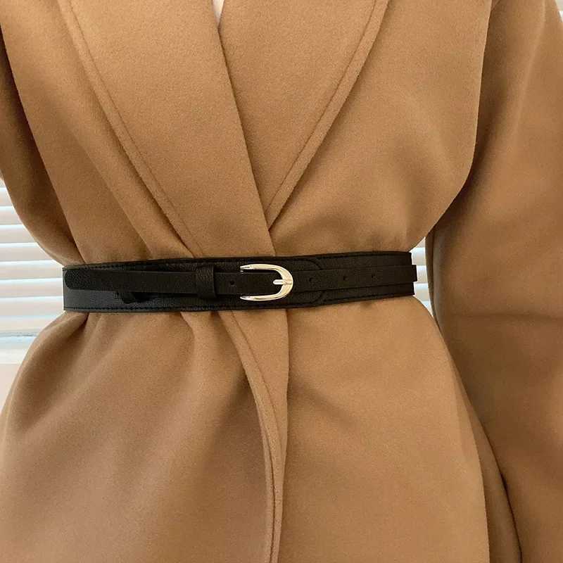 Creative Belts for Woman Winter Coat Waist Belts Solid Color PU Decorative Belts Woman Wind Coat AccessoriesX240914