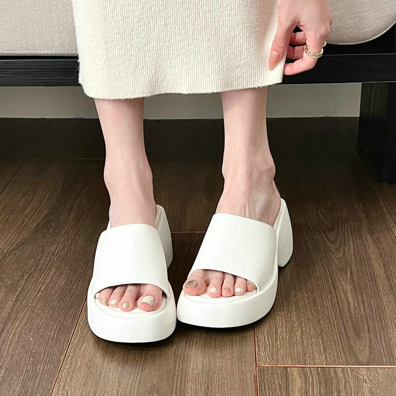 White 2024 Sandals Women's Summer High Heel Platform Slippers 13f3
