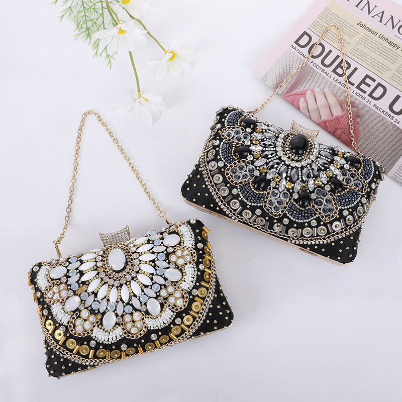 Fashionable Handmade Beaded Embroidery Banquet Comfortable and Elegant Charm Makeup Bag, Evening Dress Bag for Women