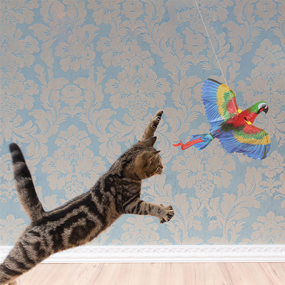 Simulation Bird Cat Toys Funny Hanging Eagle Bird Automatic Scratch Rope Cat Stick Teasering Interactive Toy Cat Supplies