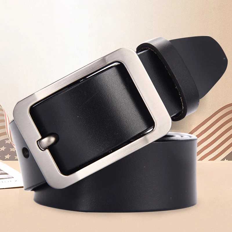 Japanese style buckle simple belt mens belt new large size 100-130cm vintage needle buckle mens belt high qualityX240914