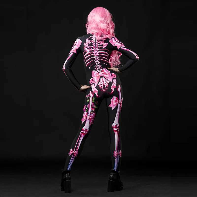 Halloween costume skeleton ghost soap Spoof skeleton jumpsuit womens costume party props parents children party costumes W240914