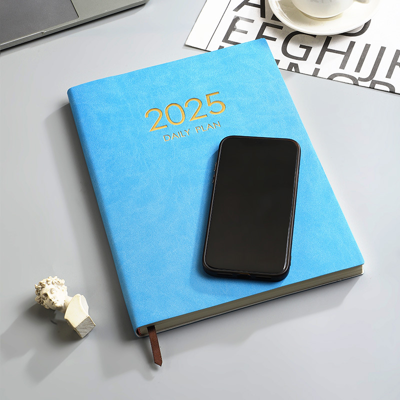 2025 Daily Plan Book, Business Multicolor Hardcover Portable Notepad
