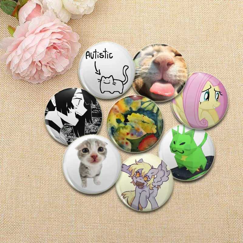 Characters in Anime Series Pins Funny Cat Raccoon Badge Interesting Cartoon Animals Brooches Backpack Clothes Gift AccessoryX240914