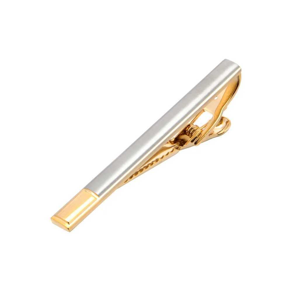 High Quality Double-Color Copper Mens Tie Clip Business French Style Shirt Gold Pin Father Jewelry Gifts AccessoriesX240914