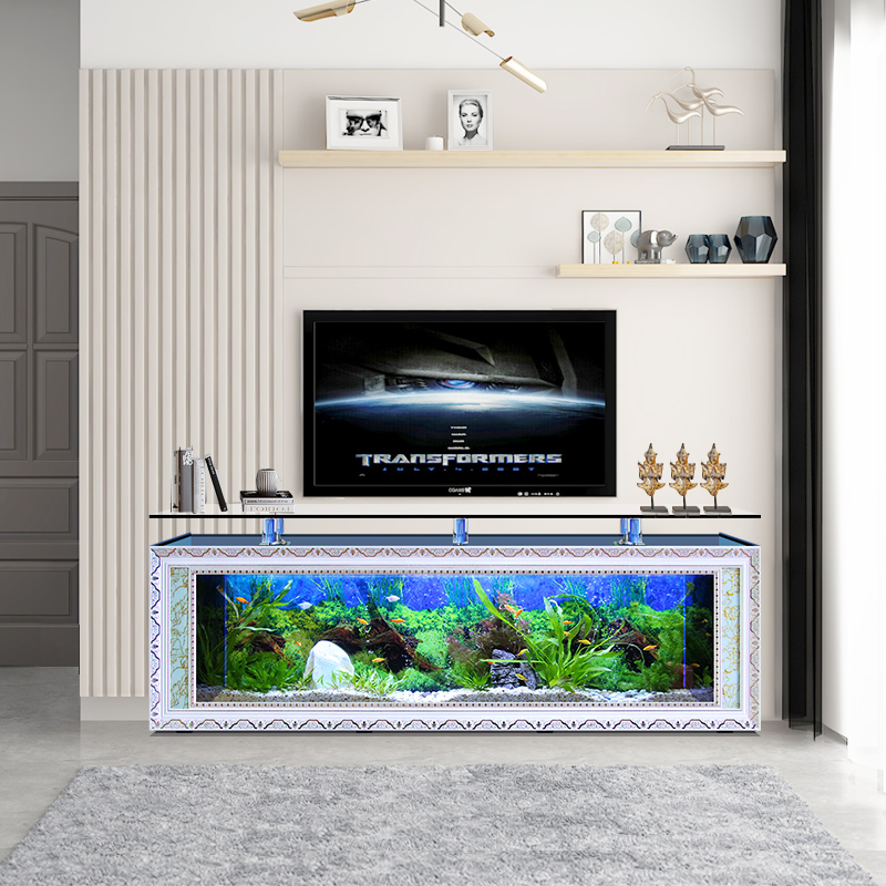 Custom Glass Clear Luxury Aquarium For Home big of TV cabinet 1.2m 1.5m 1m 3M