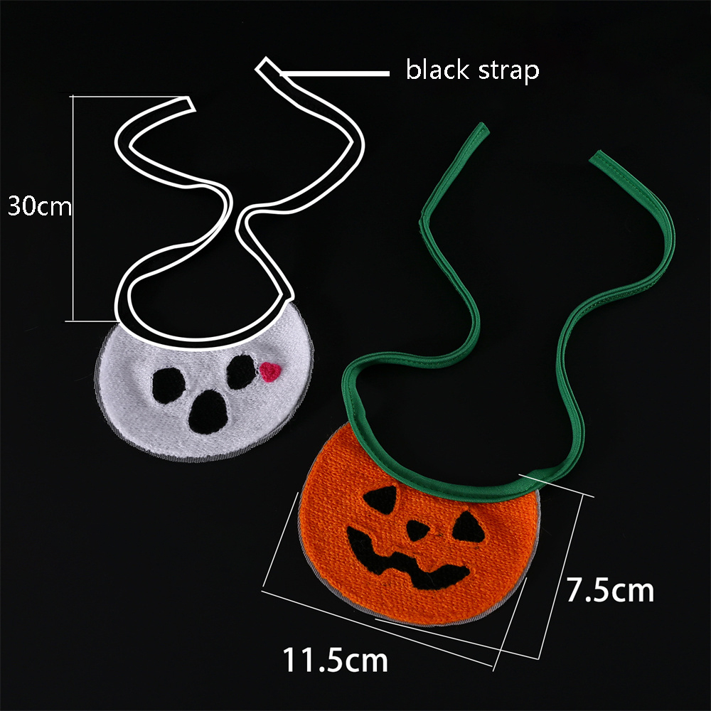 Pet Hood & Bib Set,Cat Dog Halloween Pumpkin Hat Spooky Bib Set Cartoon Plush Hood Photography Props Dress Up Holiday Decoration