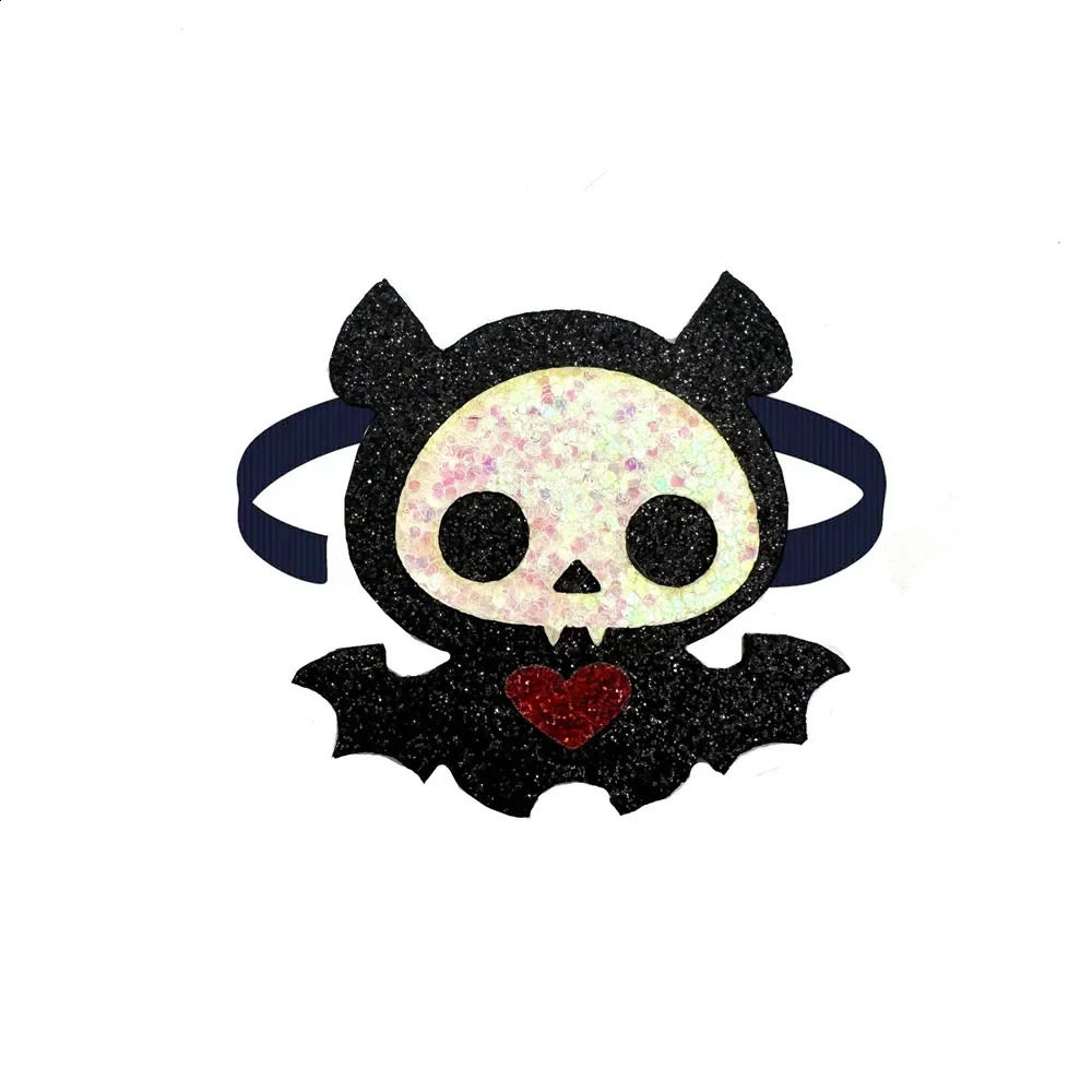 50 Halloween mixed color dog bow ties puppy pet necklaces skull pumpkin style pet grooming accessories 240914