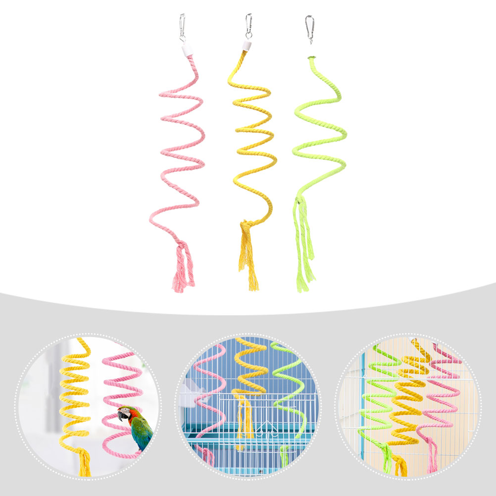 Parrot Swing Ladder Parakeet Cage Toys Bird Swings for Parakeets Conures Climbing Rope Birdcage Hanging Cages