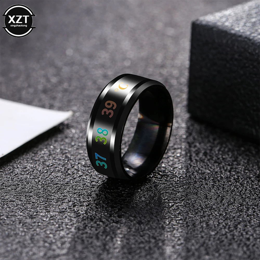 Temperature Ring Steel Emotion Feeling Intelligent Temperature Sensitive Rings for Women Men Waterproof Jewelry 240914