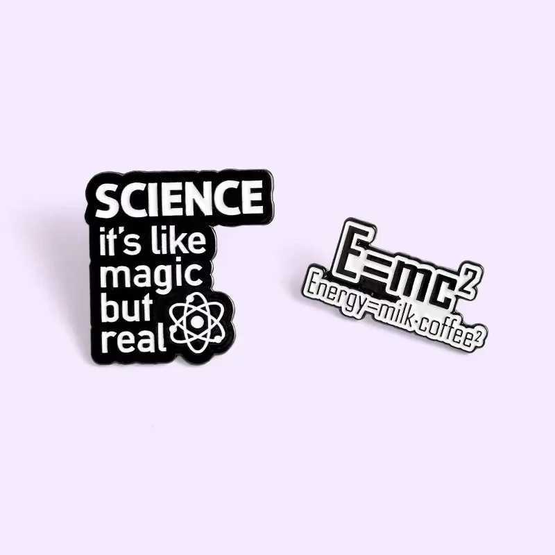 Meme Mass-energy equation Pins Milk Coffee Science Physics Relativity Chemical Magic Enamel Lapel Brooches Pin For Free ShippingX240914