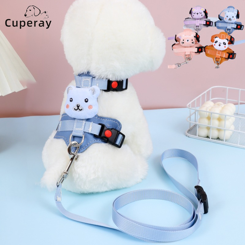 Dog Harness and Leashes Set Adjustable Cat Harness Leash Vest Small Dog Teddy Bichon Pomeranian Walking Leash Pet Accessories