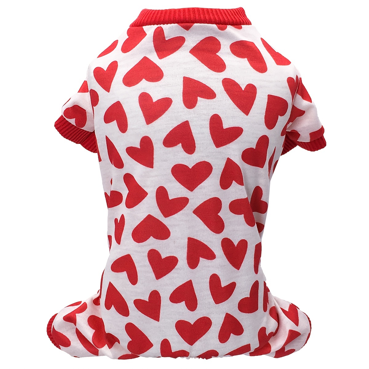Valentines Day Pajamas Dog Bodysuit Dog Jumpsuits Dog Birthday Costume Heart Pattern Dog Clothes Dog Cartoon Apparel for Pet Pup