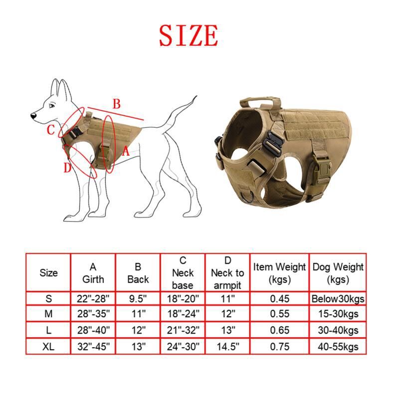 Rarewe Pet Dog Accessories Outdoor Travel Set Dog Harnesses Collars Leashes 6 Piece Set Tactical Training Harness For Large Dogs