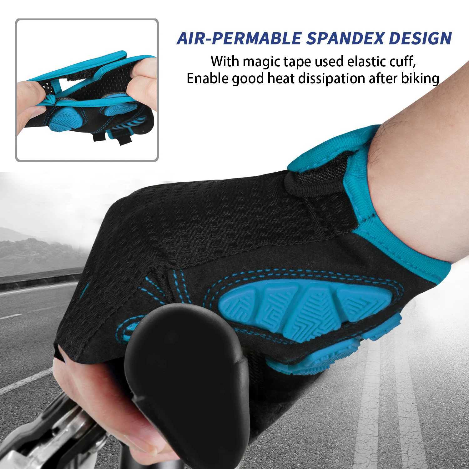MOREOK Half Finger Bike Gloves 5MM Silicone Pads Bicycle Gloves Shock-Absorbing Non-Slip Mountain Cycling Gloves Y240914