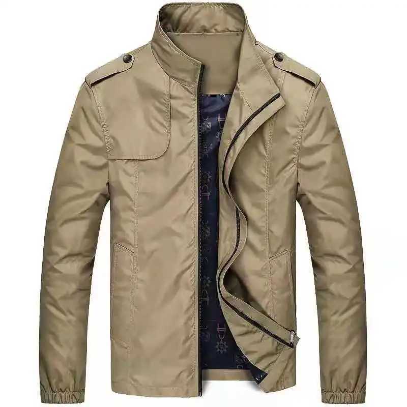 Mens casual windproof jacket spring and summer new trend outdoor clothing vertical slim military flight jacket W240914