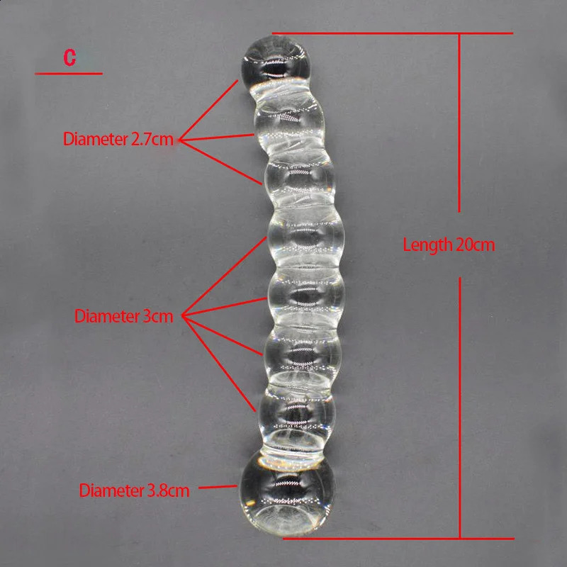 Glass 8 Anal Beads Butt Plug Gspot Stimulation Dildo Penis Artificial Dick Gay Masturbate Adult Sex Toy For Women Men 240711