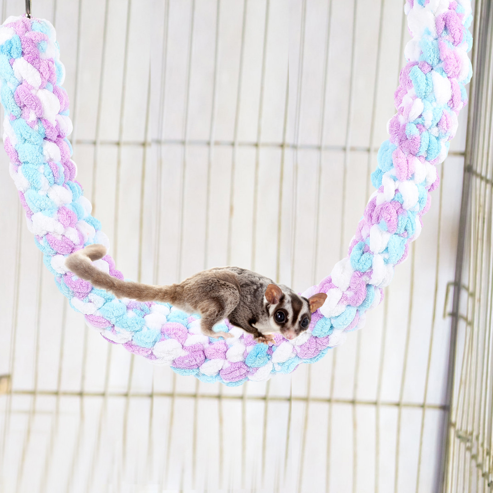 Sugar Glider Climbing Rope Reptile Accessories Crested Gecko Kennel Bearded Dragon Bird Cages The Animal Hammock