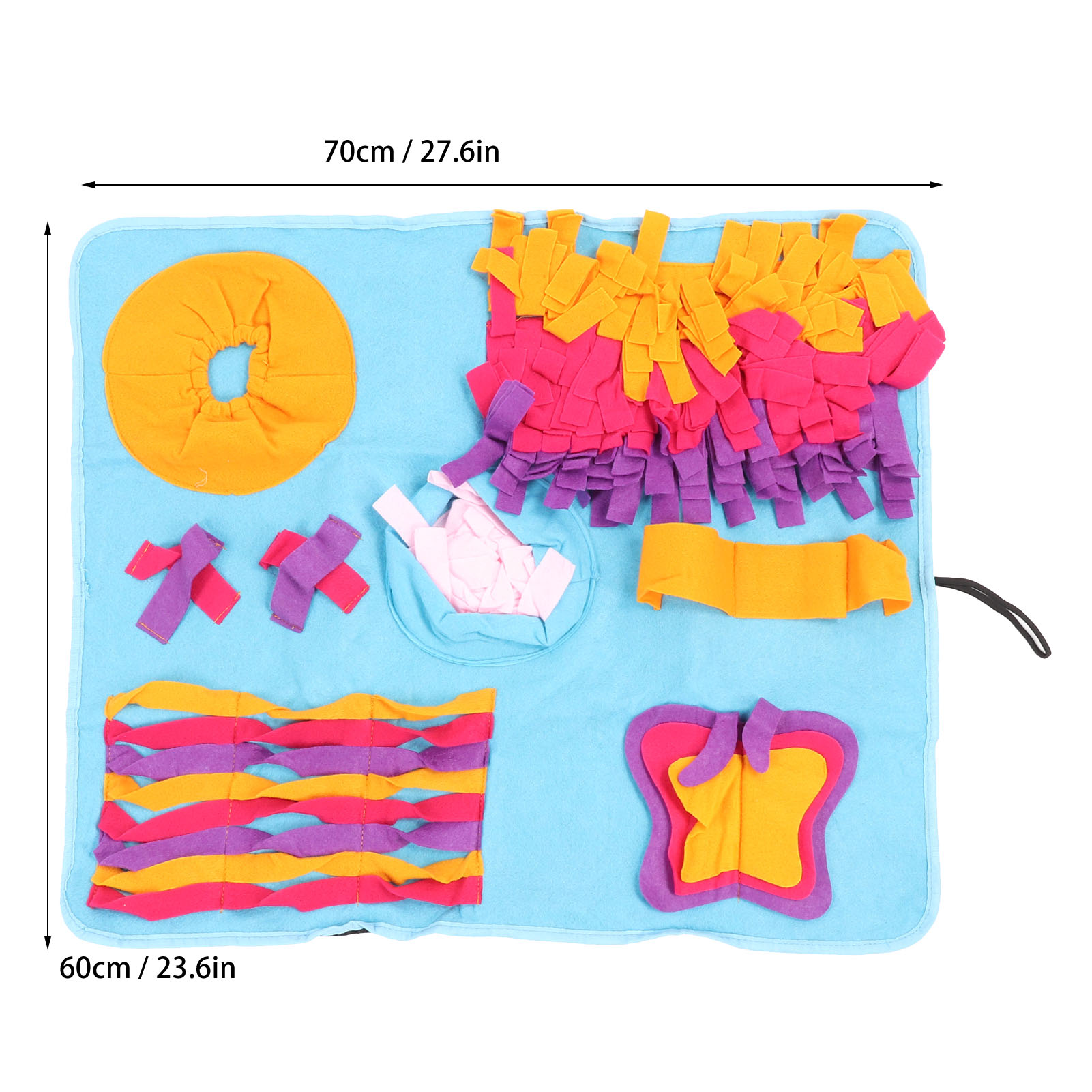 Washable Reusable Fabric Snuffle Mat for Dogs, Pet Slow Feeding Mat, Anxiety Reduction, Dog Foraging, Enrichment Toy, Training