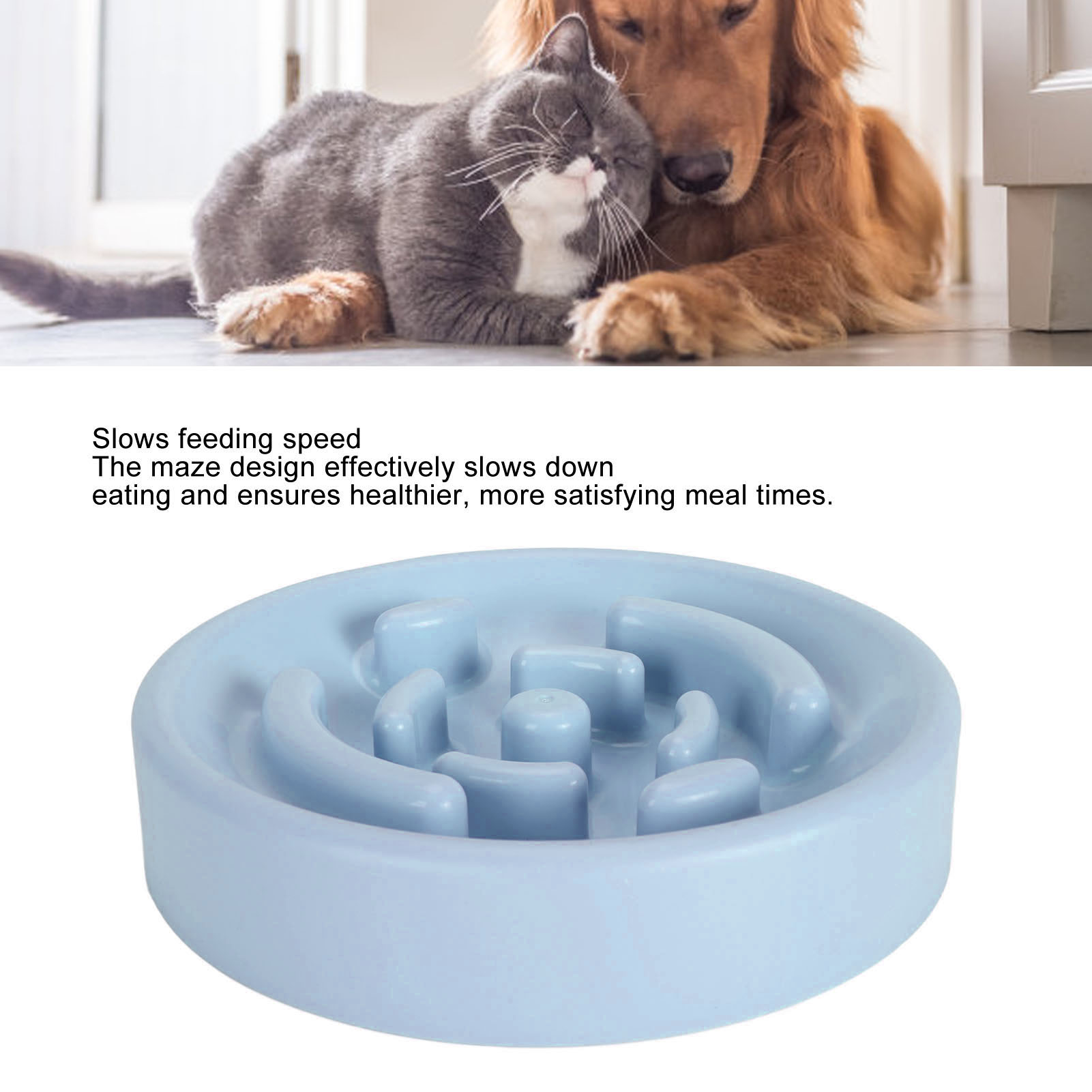 Slow Feeder Dog Bowl, Interactive Puzzle, Slow Feeding Pet Bowl, Prevent Choking Dog Dishes for Medium Small Dogs