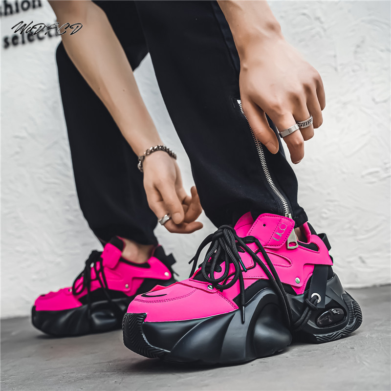 Men Sneaker New Chunky Designer Sport Fashion Casual Microfiber Leather Fabric Breathable Height Increased Flat Platform Shoes 152b 1c87