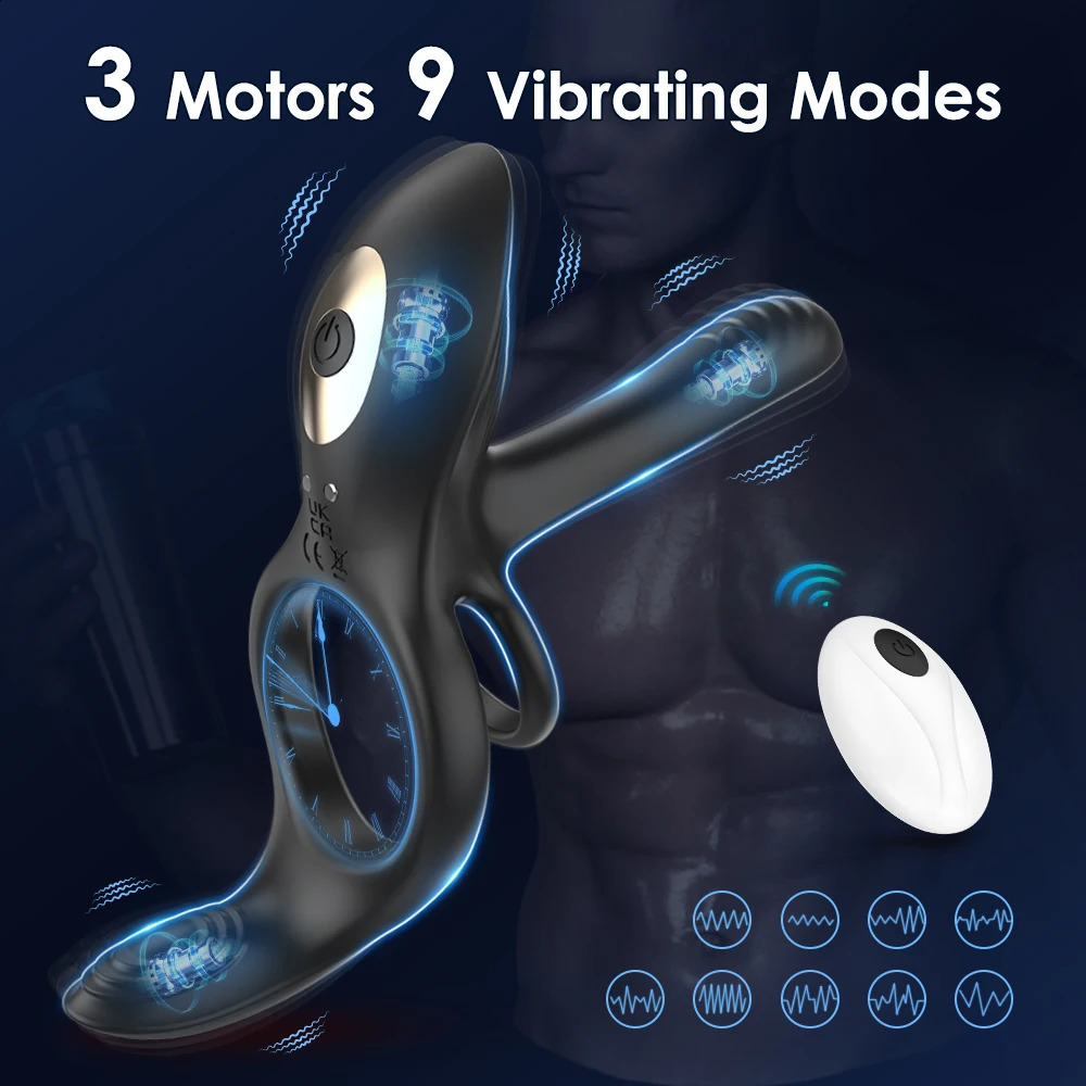 Prostate vibrator test massage anal plug penis ring remote control male masturbator toy 240914