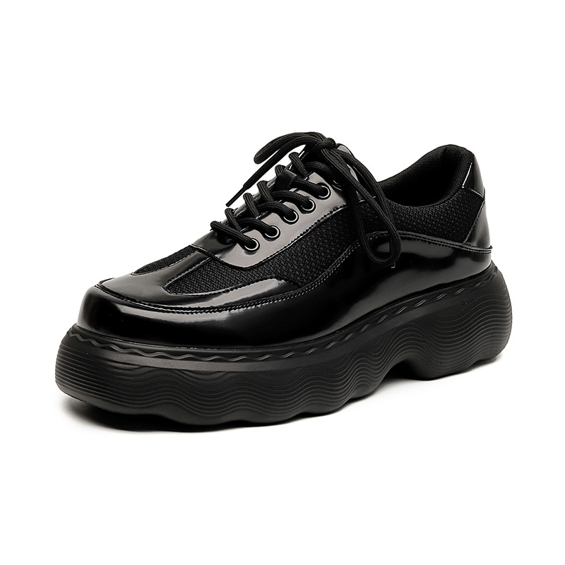 Increase Platform Mens Casual Patent Leather High-quality Leisure Toog Handmade Trend Fashion Dress Shoes 2b36