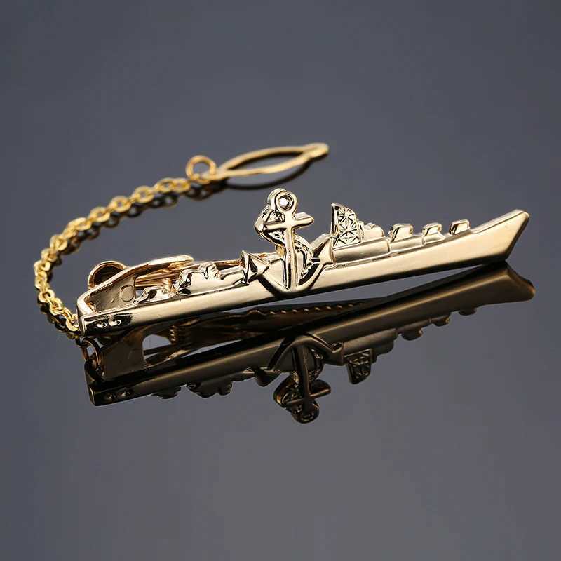 High quality mens and womens tie clips classic metal Ship anchor model clips shirt accessories jewelry giftsX240914