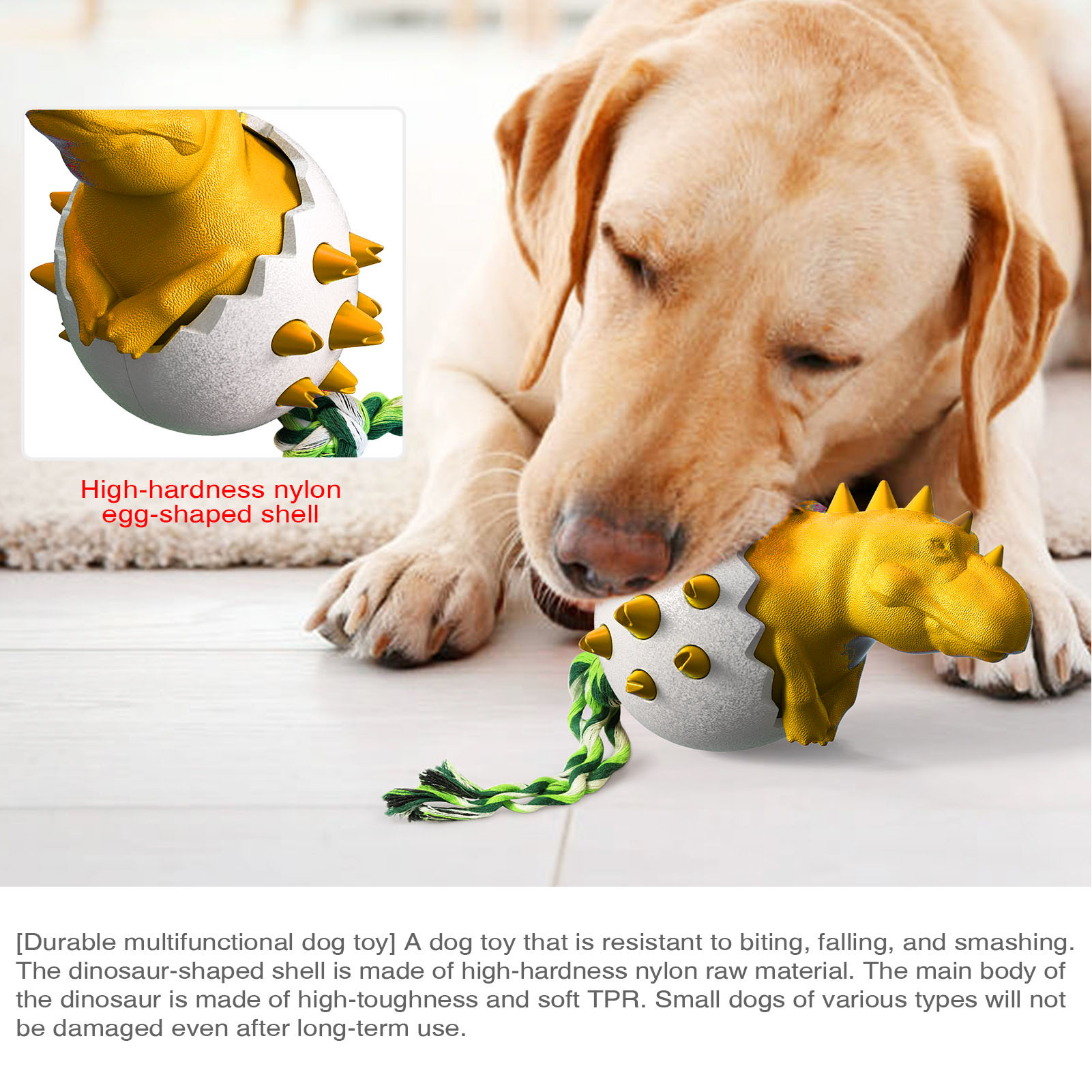Dinosaur Egg Dog Chew Toys Bite Resistance Dog Toothbrush Chew Toys For Dog Dental Care
