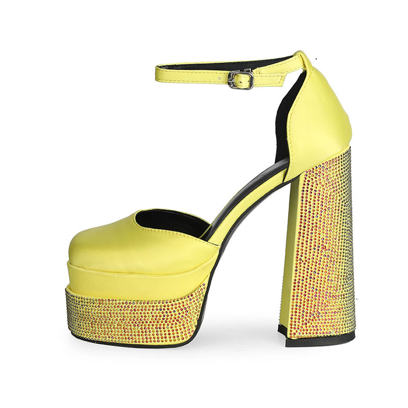 2025 new New 2022 Brand Rhie 14cm High Heel Sandals Dress Party Single Wedding bride Black Red Purple Large 34-43 Women Shoes d560