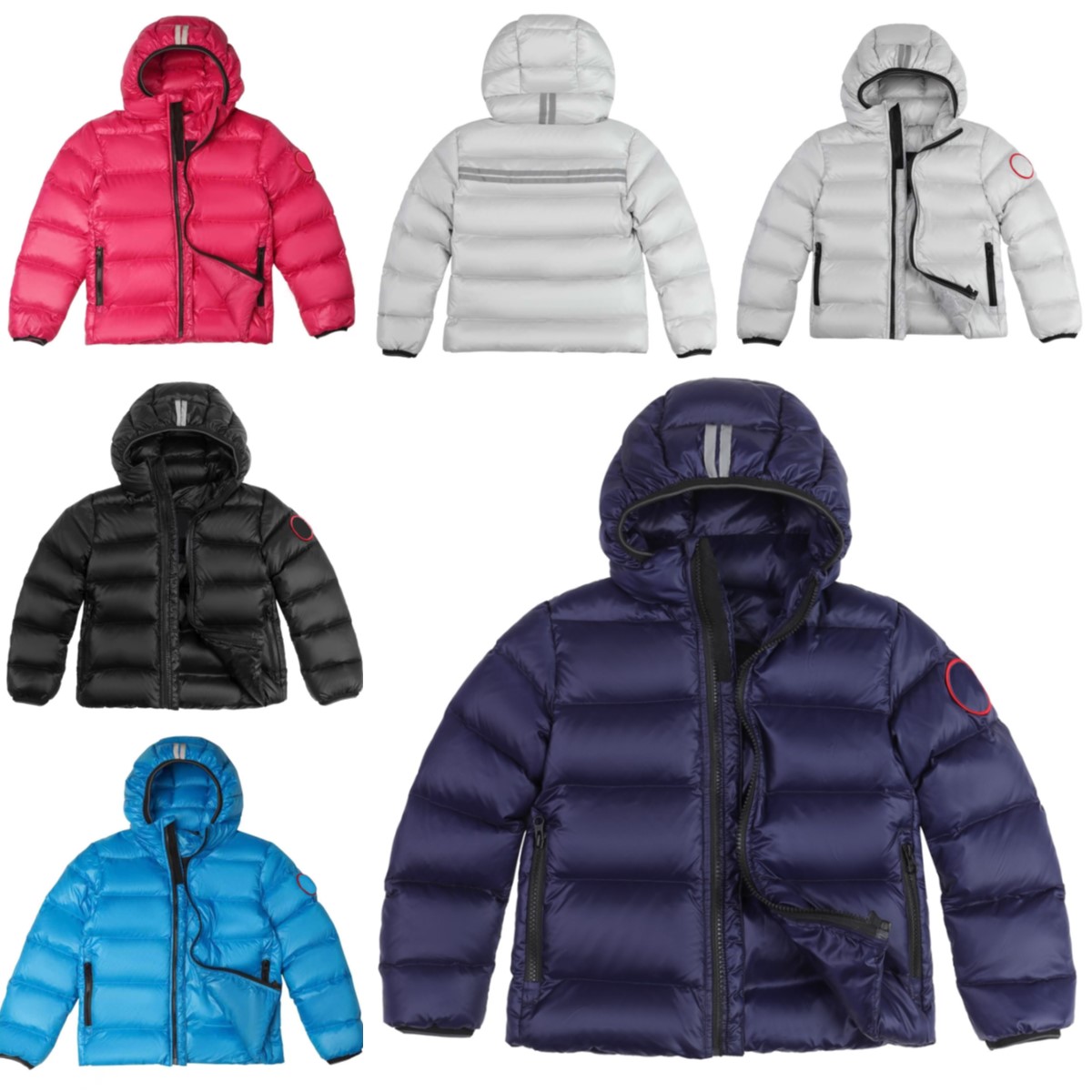Kids Down Coats Designer Toddler Jackets Boys Hooded Clothes Girls Parkas Children Youth Clothing Winter Warm Outwear Coat Black Blue Sliver Grey