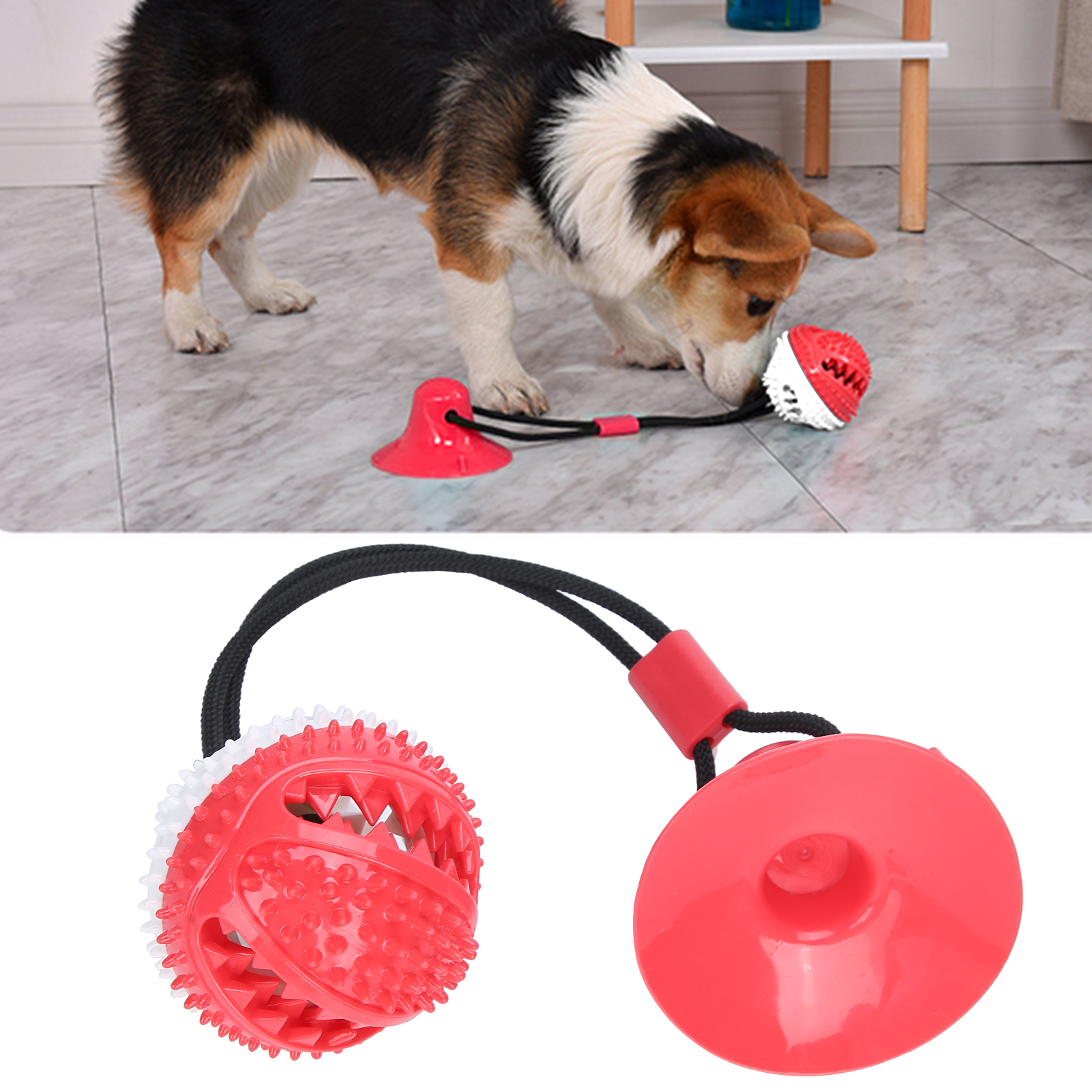 Dog Chew Suction Cup Ball Interactive Pet Molar Teeth Cleaning Food Dispensing Ball