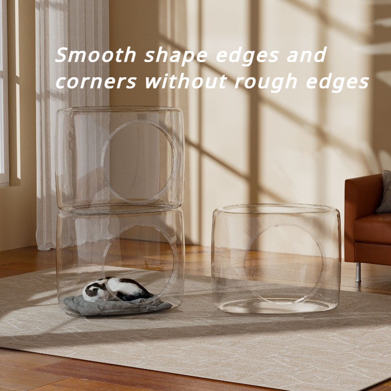 Space Capsule Nest Plastic Washable Clear Square House Villa Moisture-proof Cat Bed Large Pet Supplies Accessories