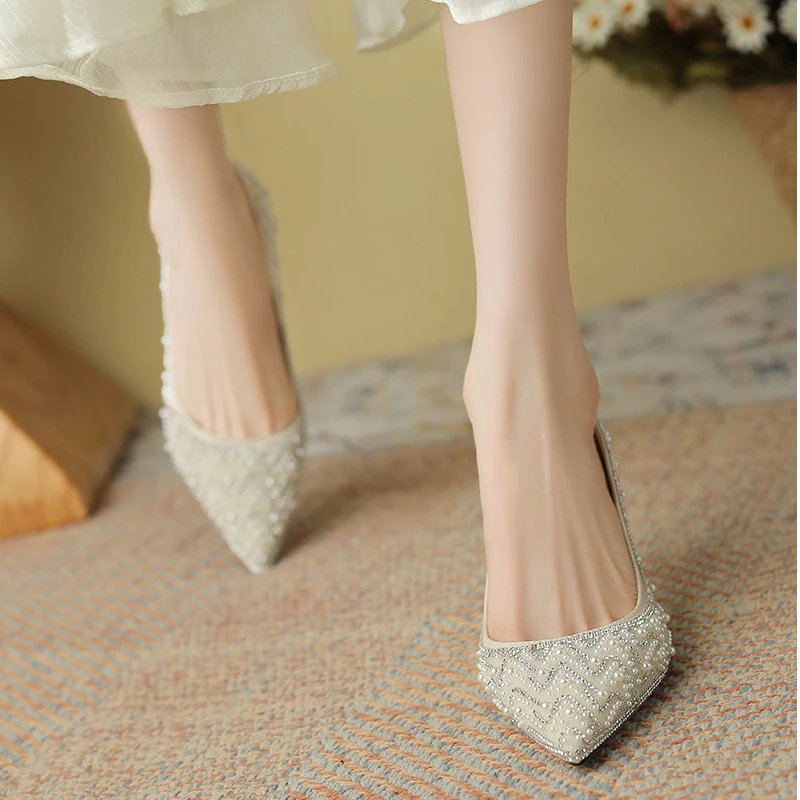 Full Rhinestone Pumps Bling Bling Luxurious Stiletto Heel Spring Shoes Comfortable Party Wedding Shoes for Women Shoes