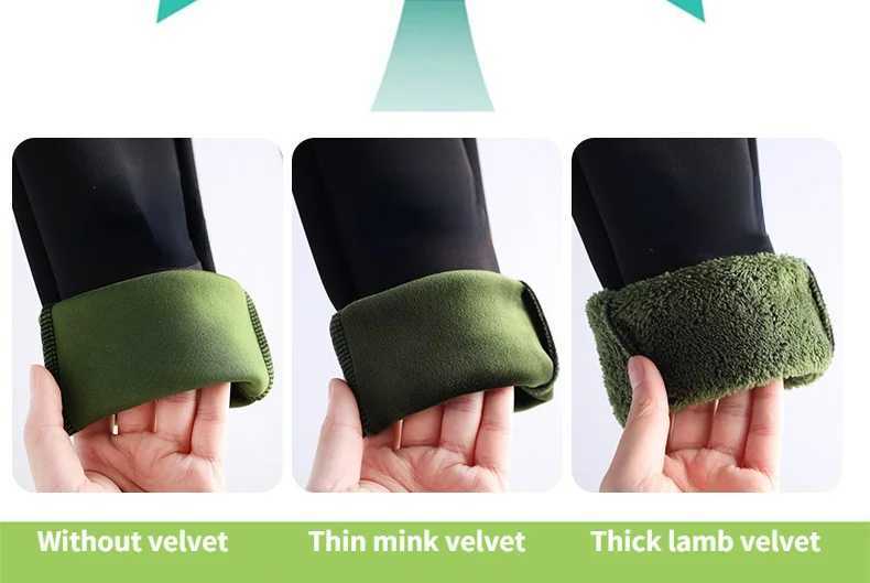 Women Outwear Bottoming Pants Pocket Autumn Winter Plus Size 5XL Pencil Pant With Velvet Female Warm Thick Wool Long TrouserX240914