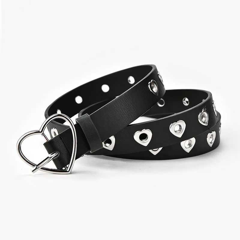 Love Button Decoration for WOMENS Jeans Waistband Fashionable Heart-shaped Eyelet Hollow BeltX240914