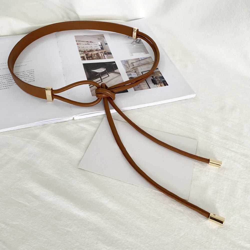 Microfiber Leather Round Cord Womens Belt Adorned with A Versatile Bow Dress Featuring An Elaborate Knotting DetailX240914