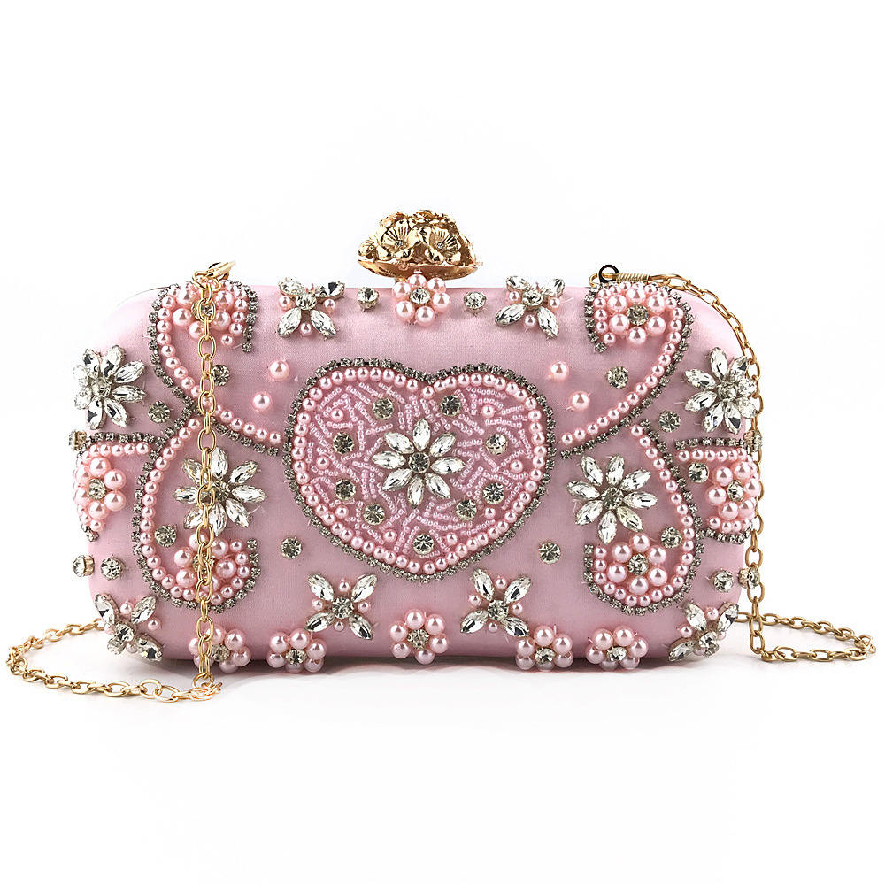 Chaozhou Hengmei Handheld Banquet Handmade Bead Embroidery with Diamonds Fashionable Shoulder Crafted Women's Bag