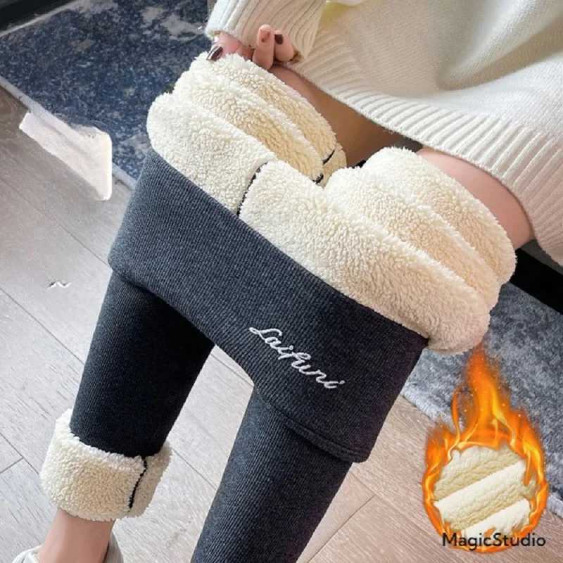 Upgraded Extrathick Warm Lambswool Leggings Womens Winter Thickened Wool Lining High Waisted Tight Fitness Leggings Soft SportsX240914