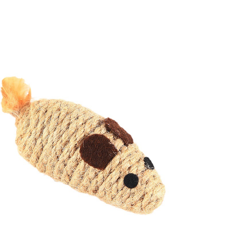 Toy With Rustling Hemp Rope Chicken Feather Toy Cat Mouse