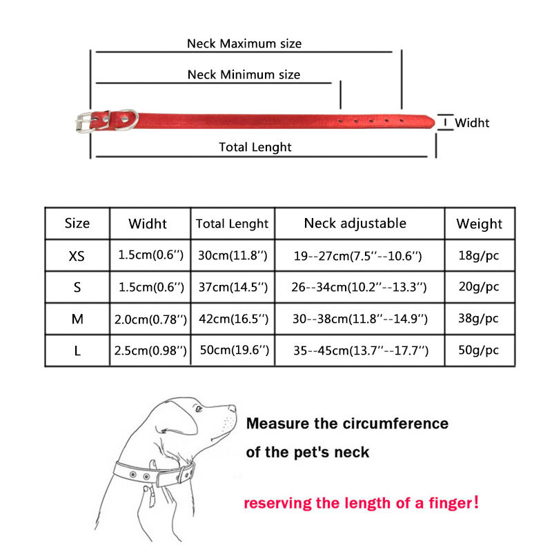 PU Pet Collar Reflective Shiny Leather Cat Collar Adjustable Cute Dog Collar with Durable Metal Buckle for Small and Medium Dogs