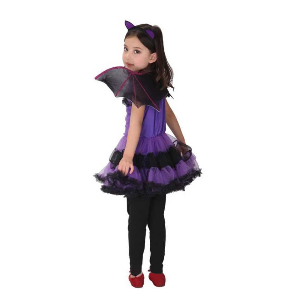 Halloween girls witch dresses carnival parties childrens bat costumes baby vampire costumes childrens vampire pumpkin costumes W240914
